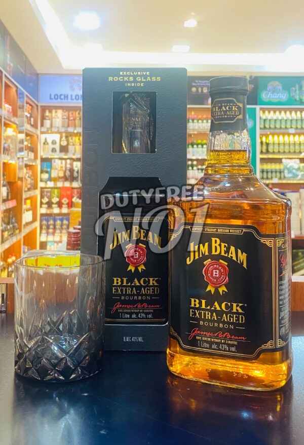 Jim Beam Black Label (Exclusive Rocks Glass Inside) (1L)
