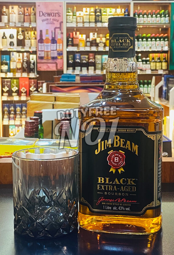 Jim Beam Black Label (Exclusive Rocks Glass Inside) (1L) - Image 4